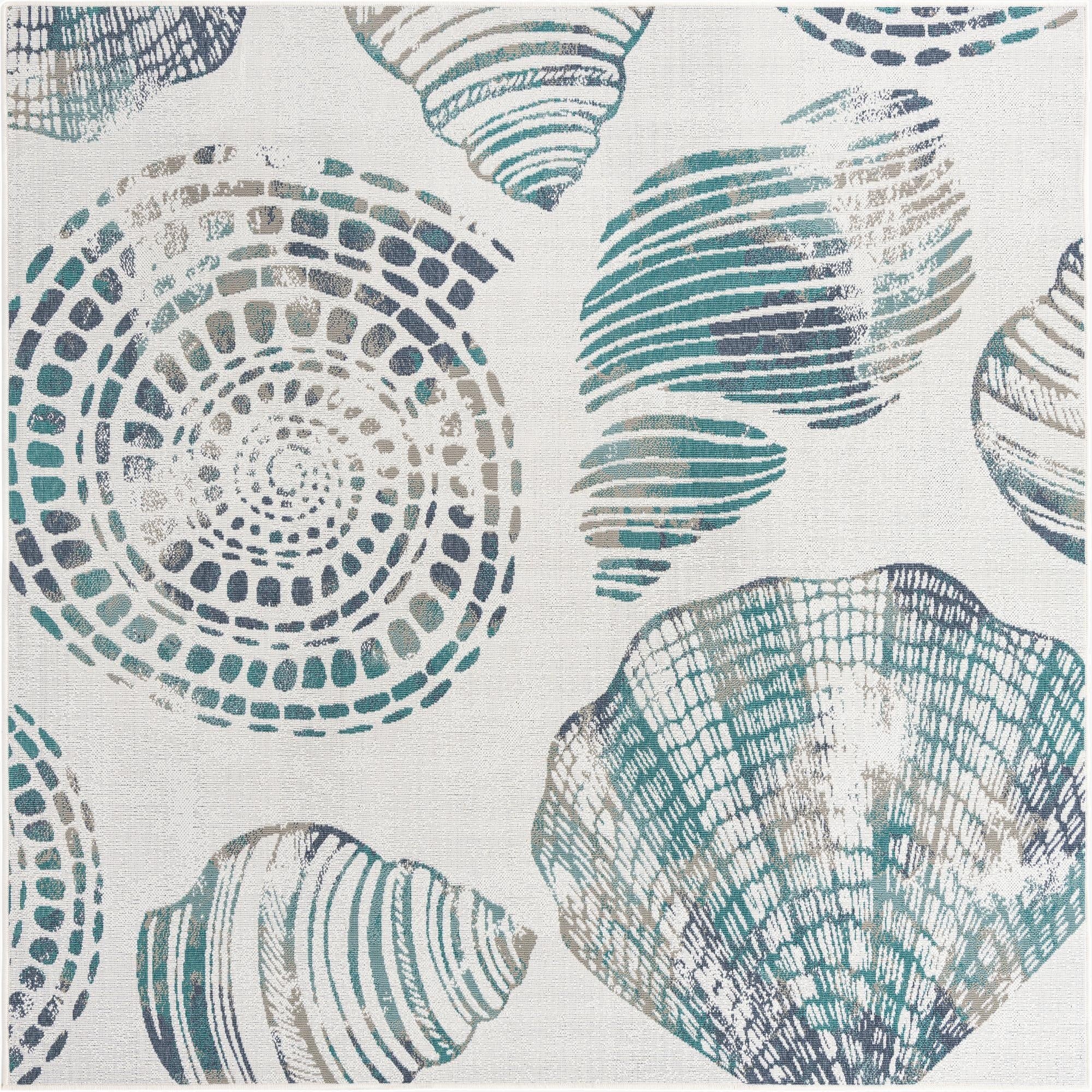 Primary image  7' 10 x 7' 10  Washable Coastal Indoor / Outdoor Square Rug