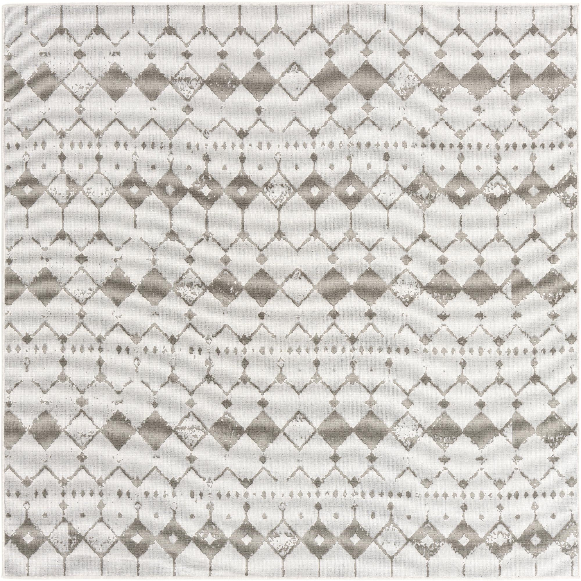  7' 10 x 7' 10  Washable Lattice Indoor / Outdoor Square Rug