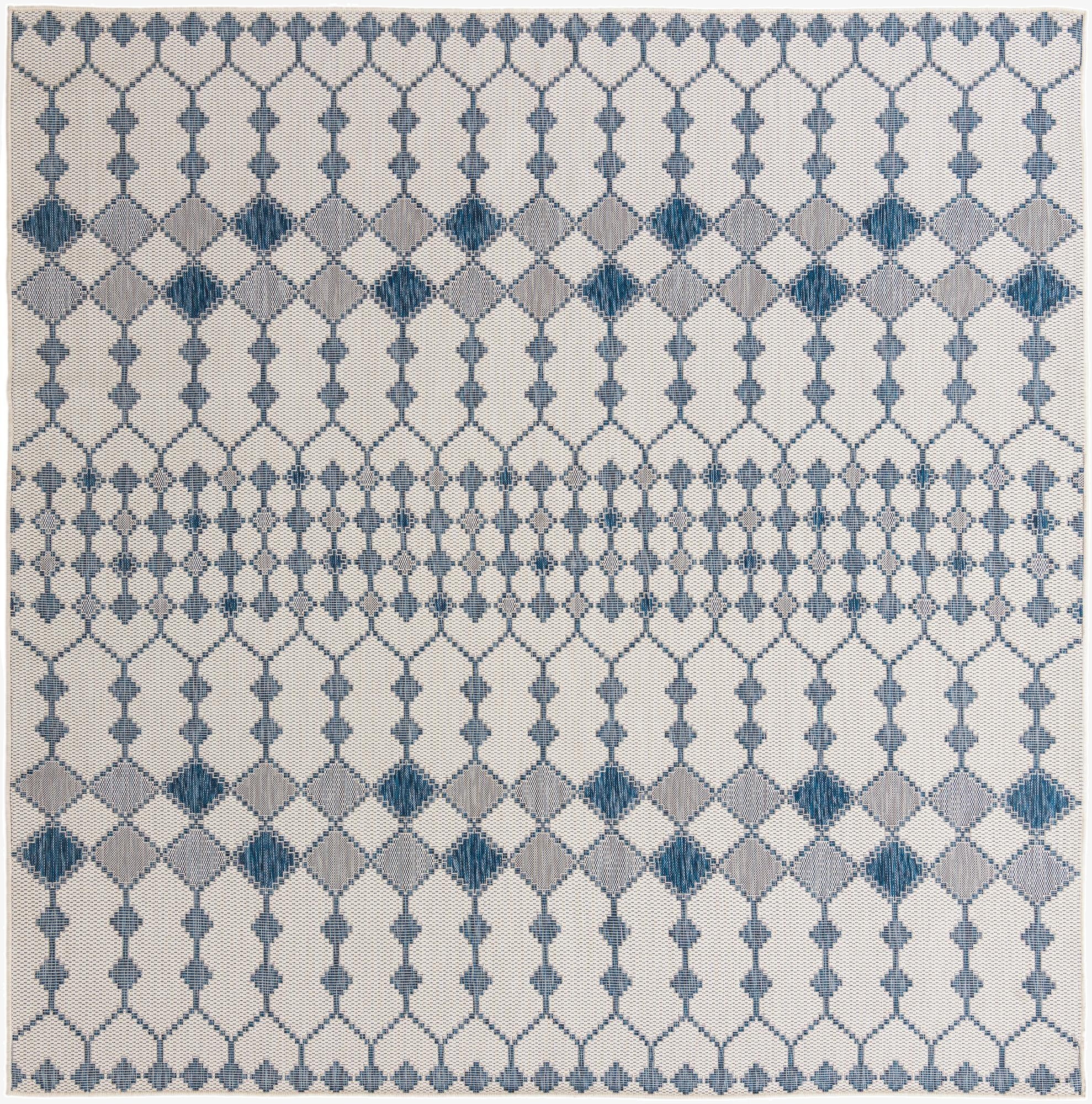  10' x 10'  Washable Lattice Indoor / Outdoor Square Rug