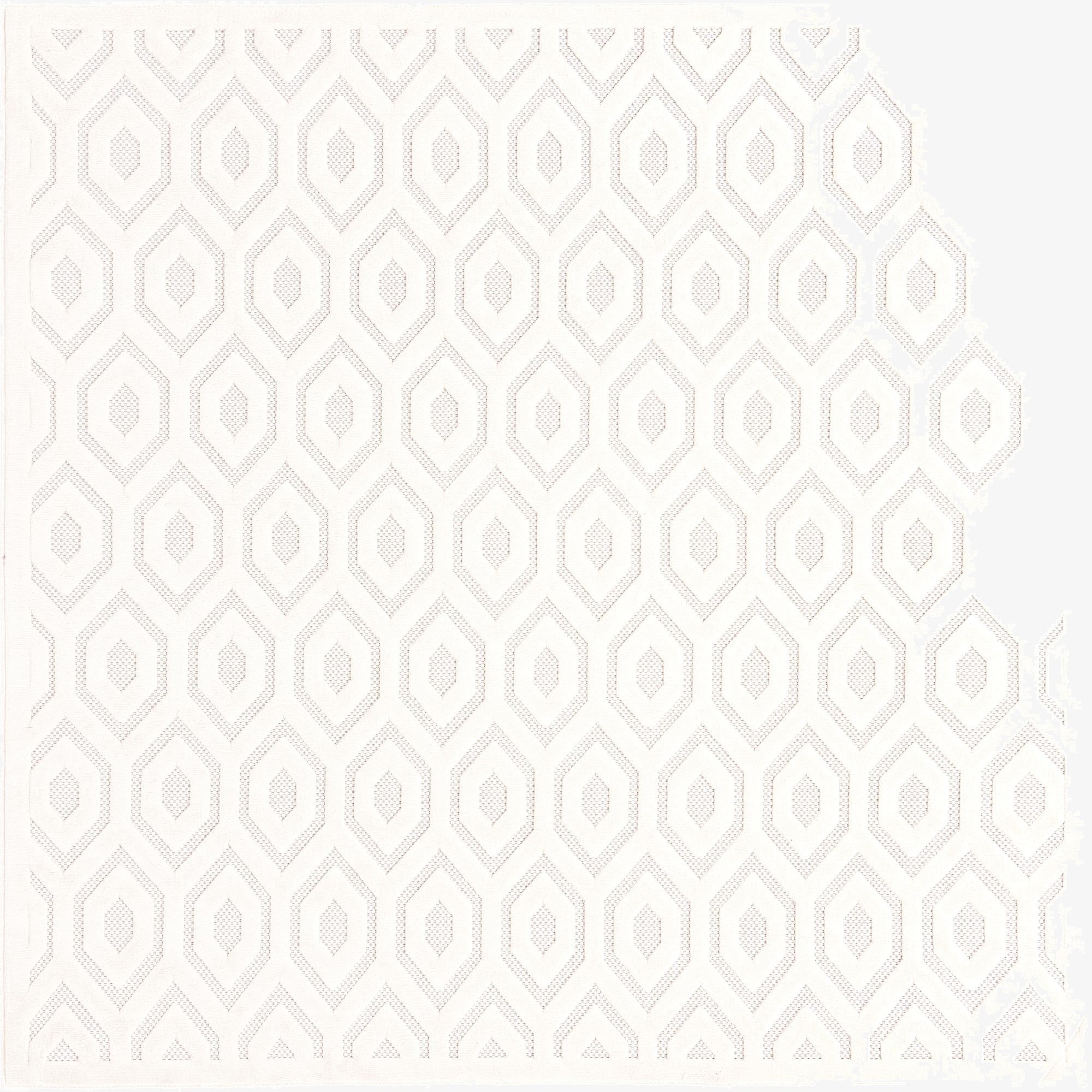  7' 10 x 7' 10  Washable Trellis Textured Indoor / Outdoor Square Rug