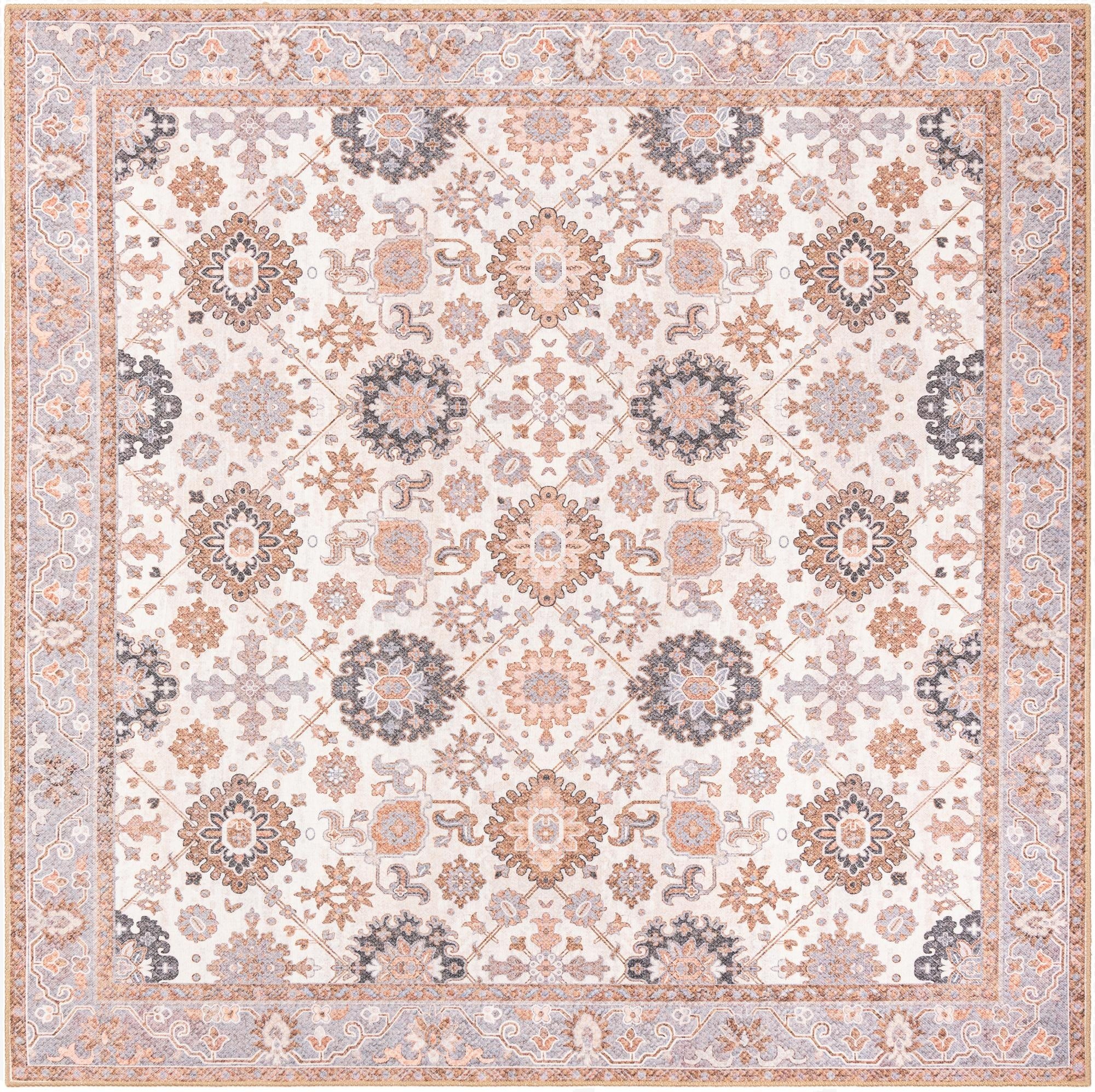  7' 10 x 7' 10  Washable Timeless Square Rug