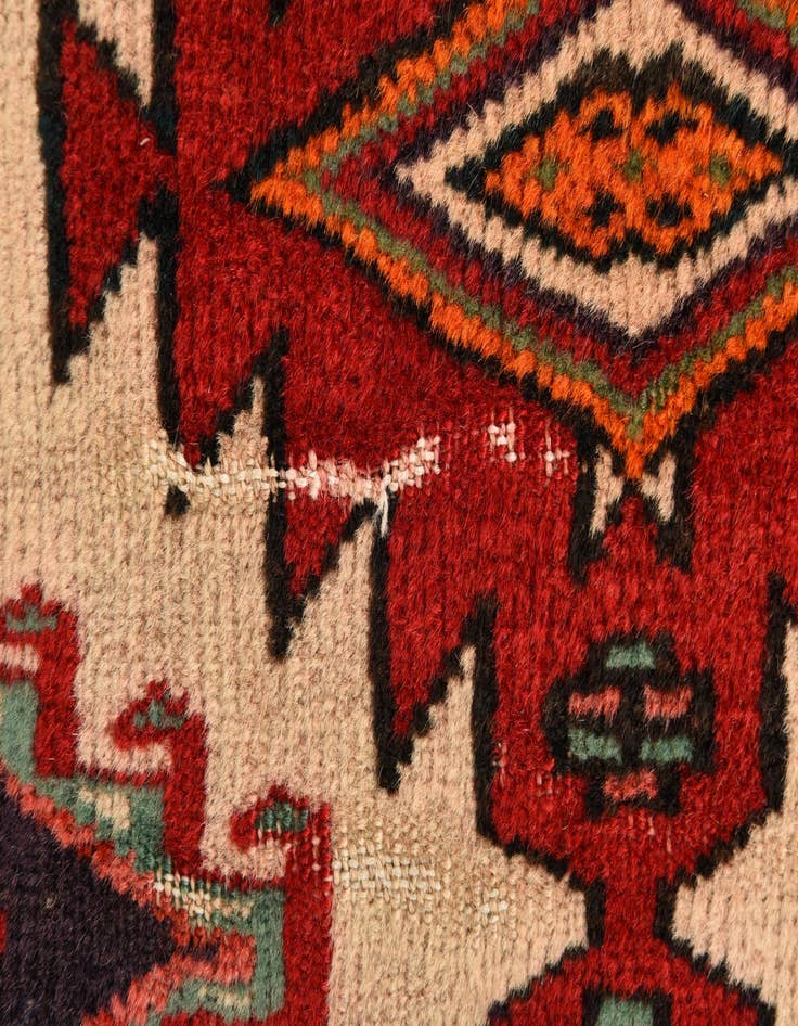 Detail image of  3' 9 x 4' 6  Hand Knotted Torkaman Persian Wool Square Rug