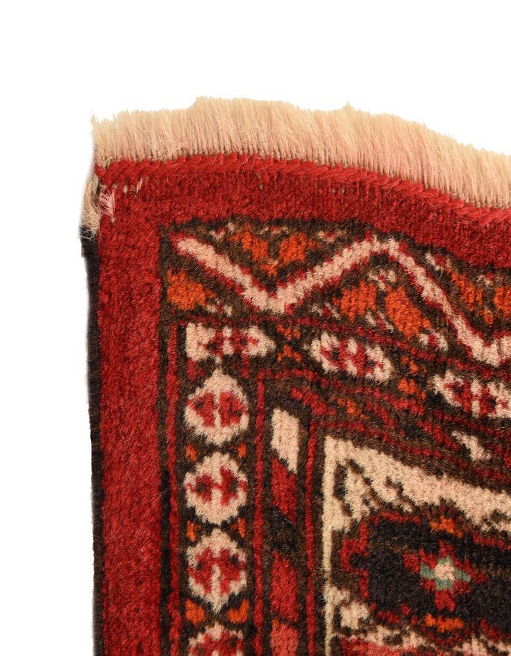 Detail image of  3' 9 x 4' 6  Hand Knotted Torkaman Persian Wool Square Rug