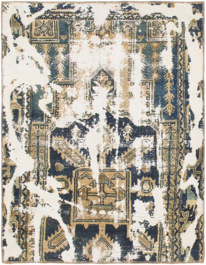  3' 7 x 4' 3  Hand Knotted Ultra Vintage Persian W...