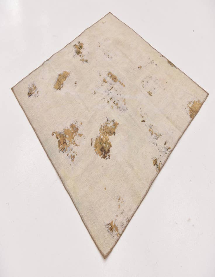 Detail image of  4' 10 x 5'  Hand Knotted Ultra Vintage Persian Wool Square Rug