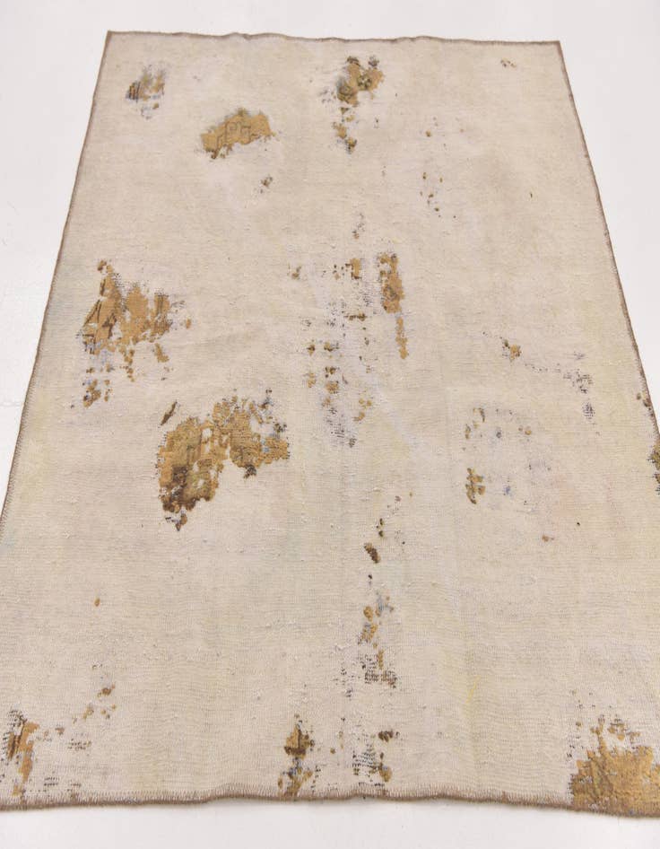 Detail image of  4' 10 x 5'  Hand Knotted Ultra Vintage Persian Wool Square Rug