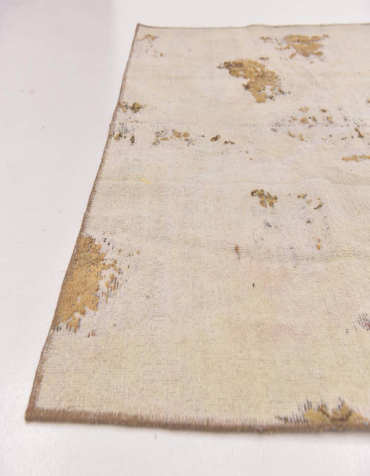 Detail image of  4' 10 x 5'  Hand Knotted Ultra Vintage Persian Wool Square Rug