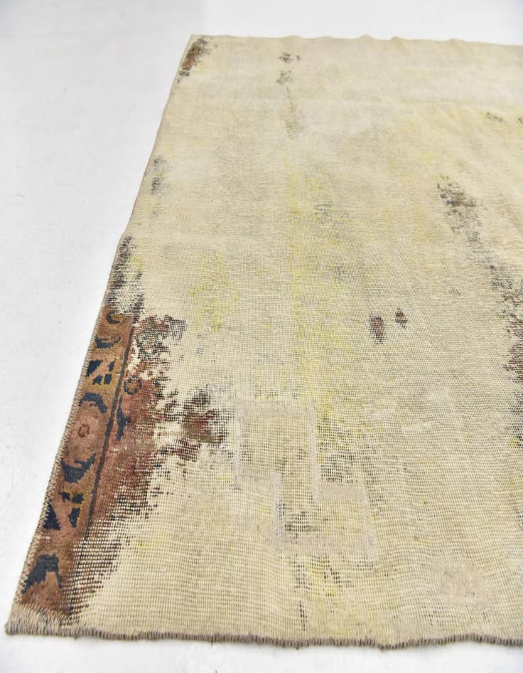 Detail image of  5' 2 x 6' 8  Hand Knotted Ultra Vintage Persian Wool Square Rug