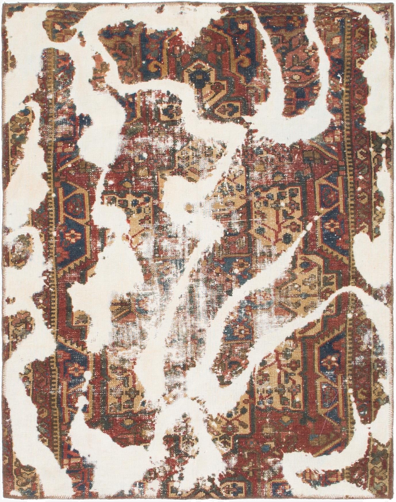  4' x 5'  Hand Knotted Ultra Vintage Persian Wool Square Rug