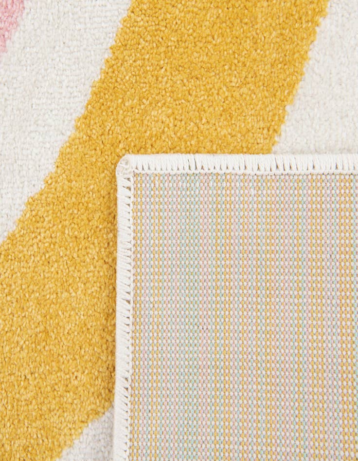 Detail image of  7' 10 x 7' 10 Rainbow Whimsy Kids Square Rug