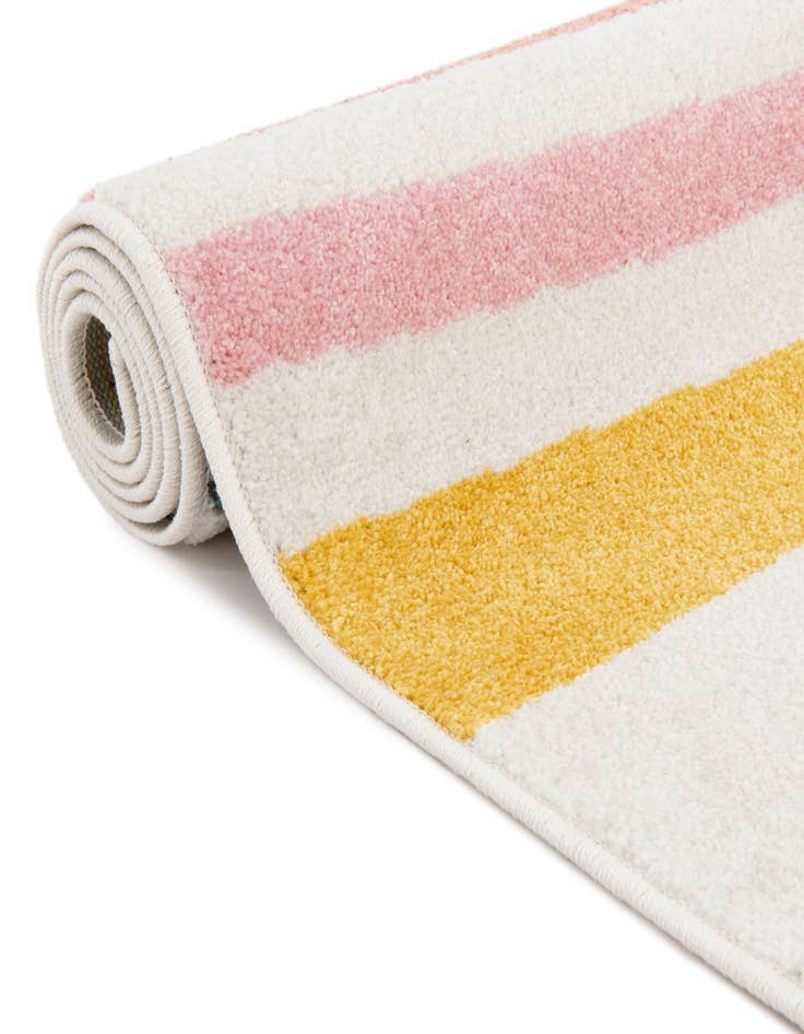 Detail image of  7' 10 x 7' 10 Rainbow Whimsy Kids Square Rug