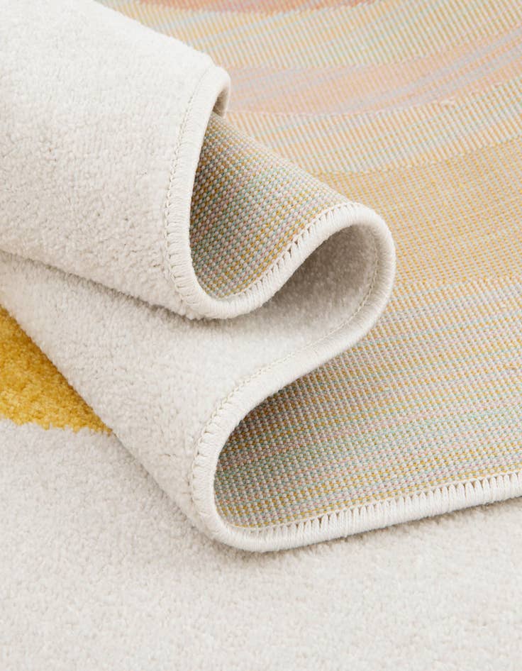 Detail image of  7' 10 x 7' 10 Rainbow Whimsy Kids Square Rug