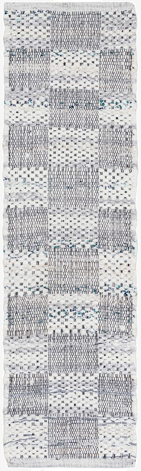  1' 2 x 4' 1  Hand Woven Chindi Cotton Table Runner Rug