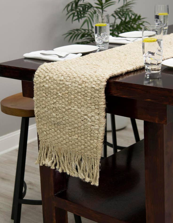 Detail image of  1' 2 x 10'  Hand Woven Chunky Jute Table Runner Rug