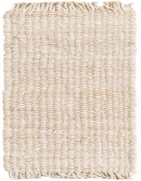 A 1' 2 x 5' 1 Chunky Jute runner rug in natural ivory and cream tones, featuring a thick, textured flatweave pattern and fringed ends.