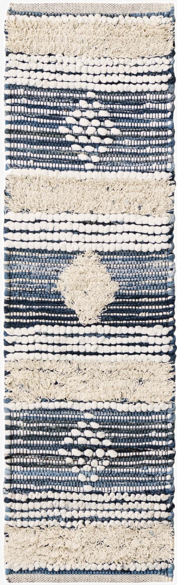  1' 2 x 4' 1  Hand Woven Cotton Chindi Table Runner Rug