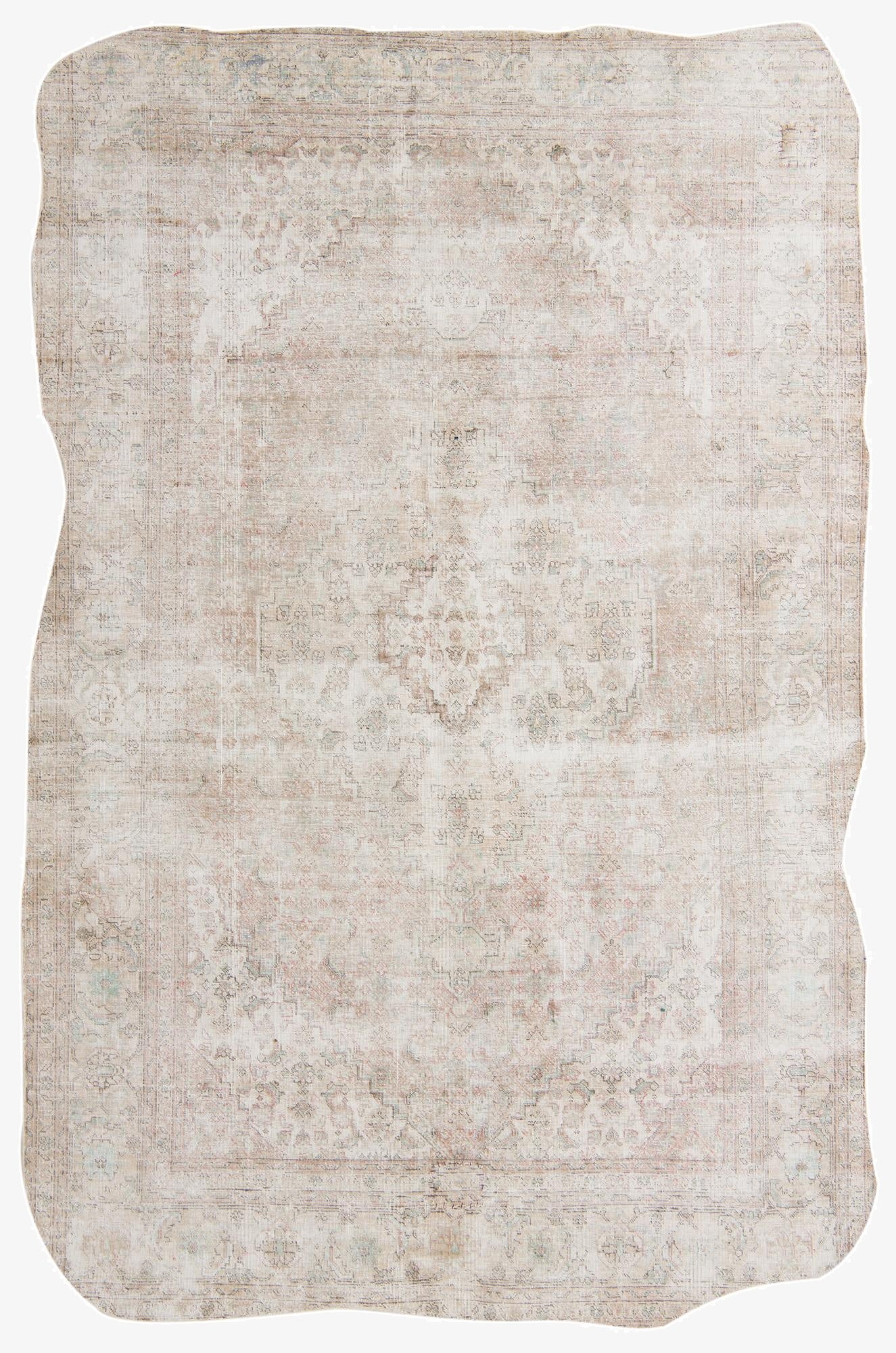  6' 2 x 9' 4  Hand Knotted Ultra Vintage Persian Wool Rug