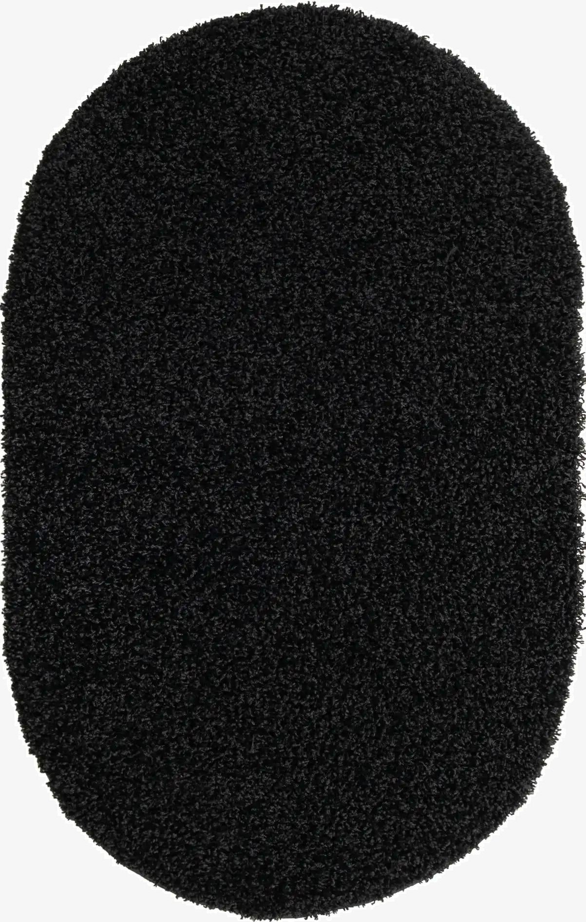 3' x 5' 3 Solid Shag Oval Rug