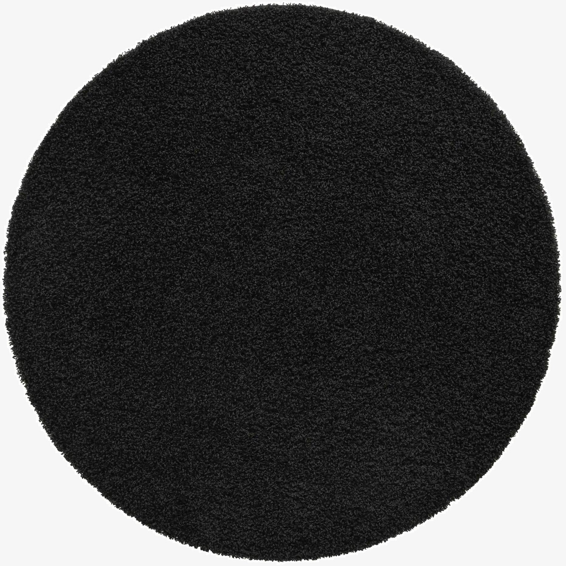  5' 3 x 5' 3 Solid Shag Round Rug