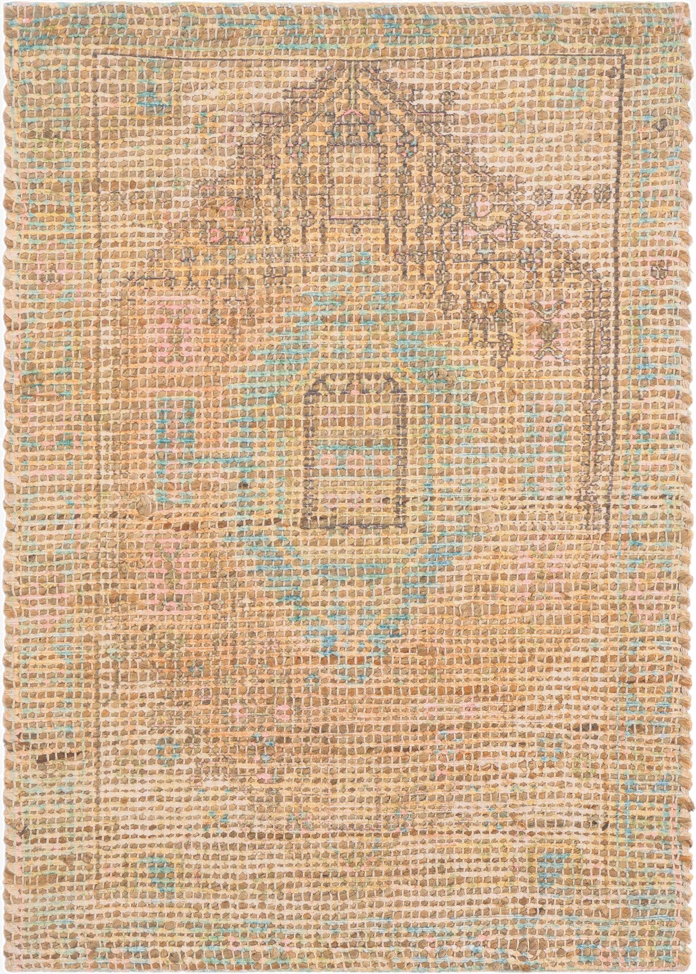  2' x 3' 1  Hand Woven Chenille Jute Rug