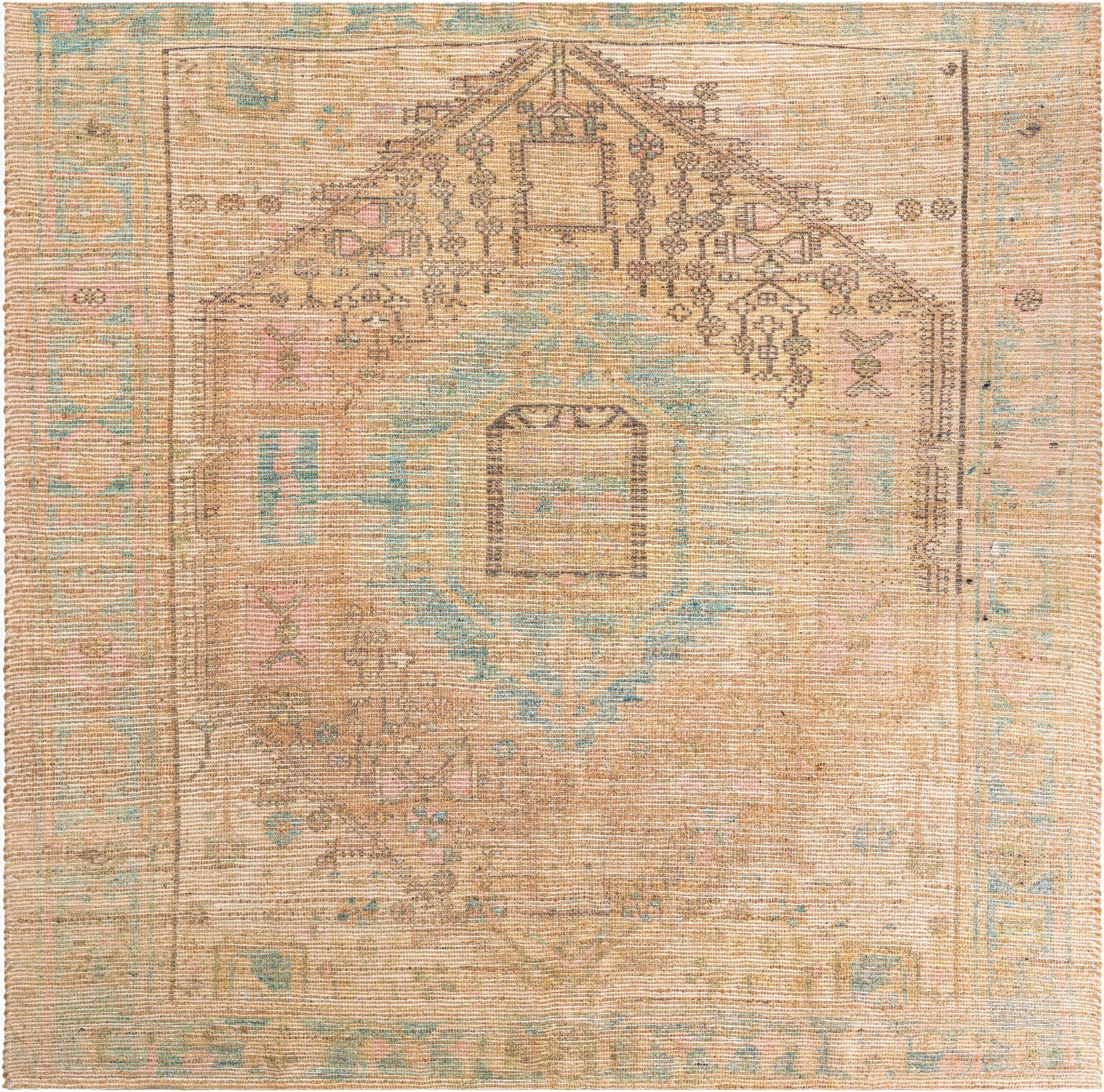  7' 10 x 7' 10  Hand Woven Chenille Jute Square Rug