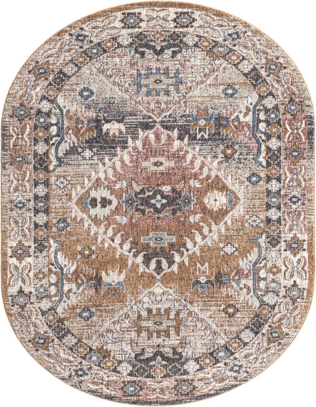 Primary image  5' 3 x 8' Eco Southwestern Oval Rug