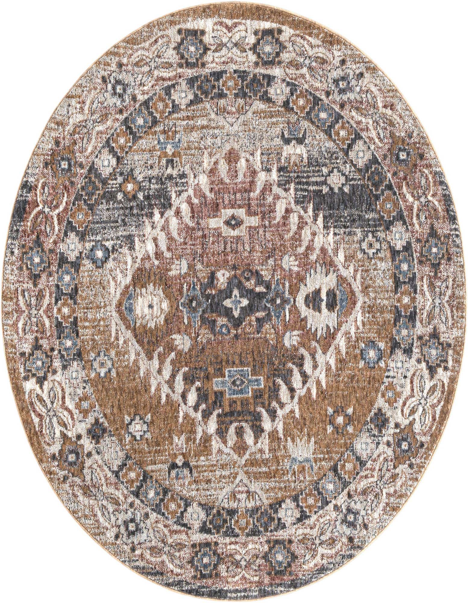 Primary image  5' 3 x 5' 3 Eco Southwestern Round Rug