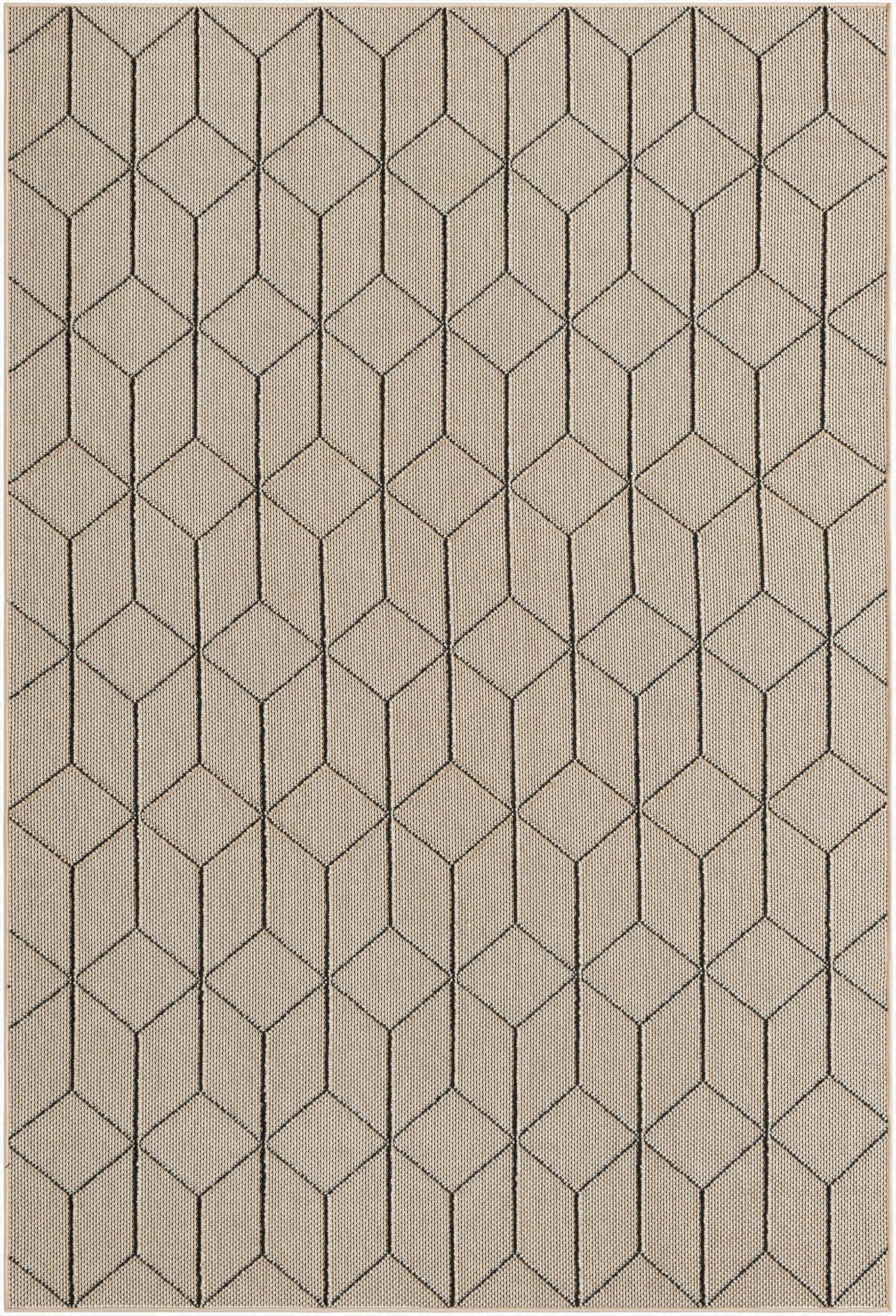 5' 3 x 8'  Washable Lattice Indoor / Outdoor Rug