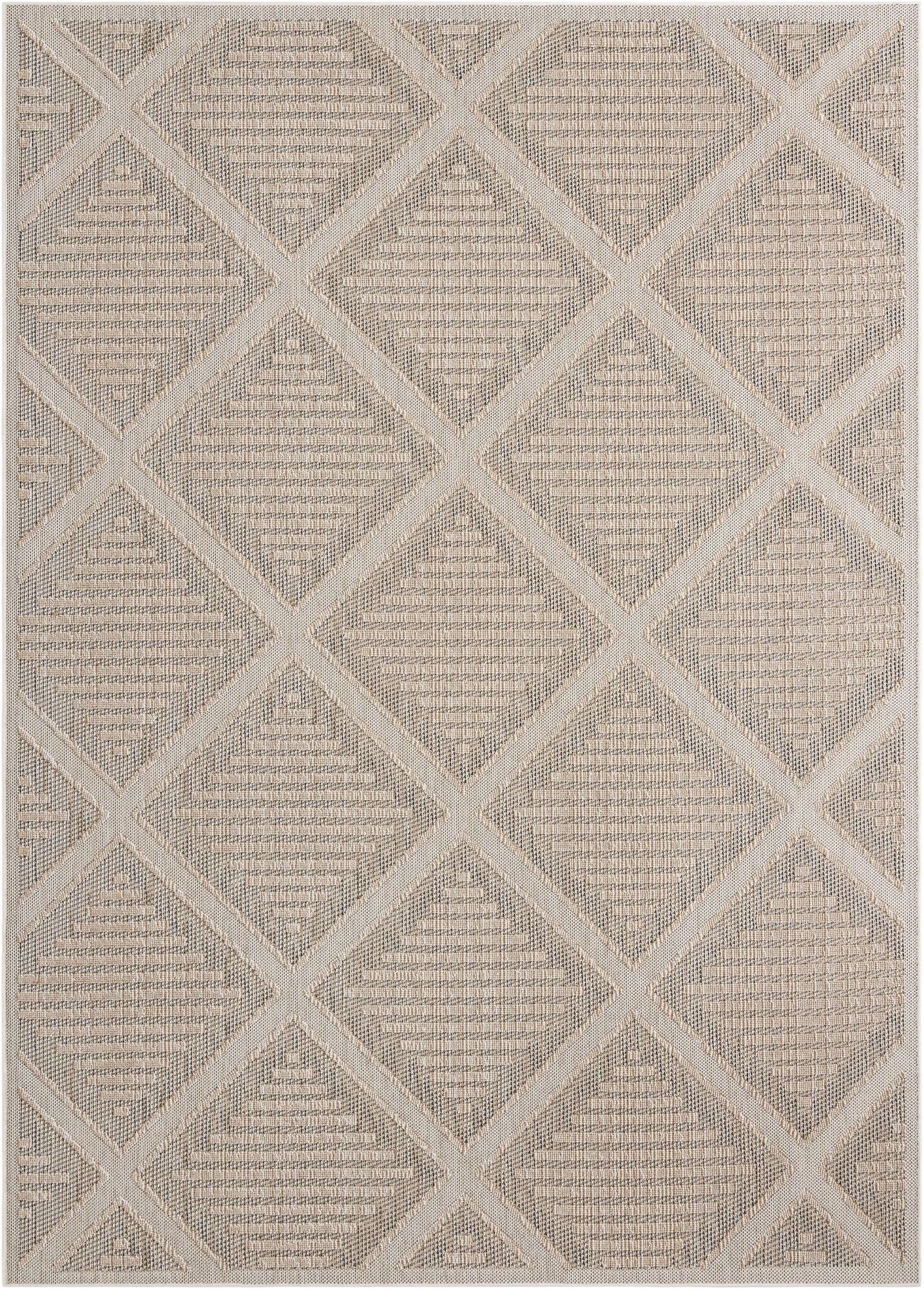  10' x 14' 1  Washable Lattice Indoor / Outdoor Rug