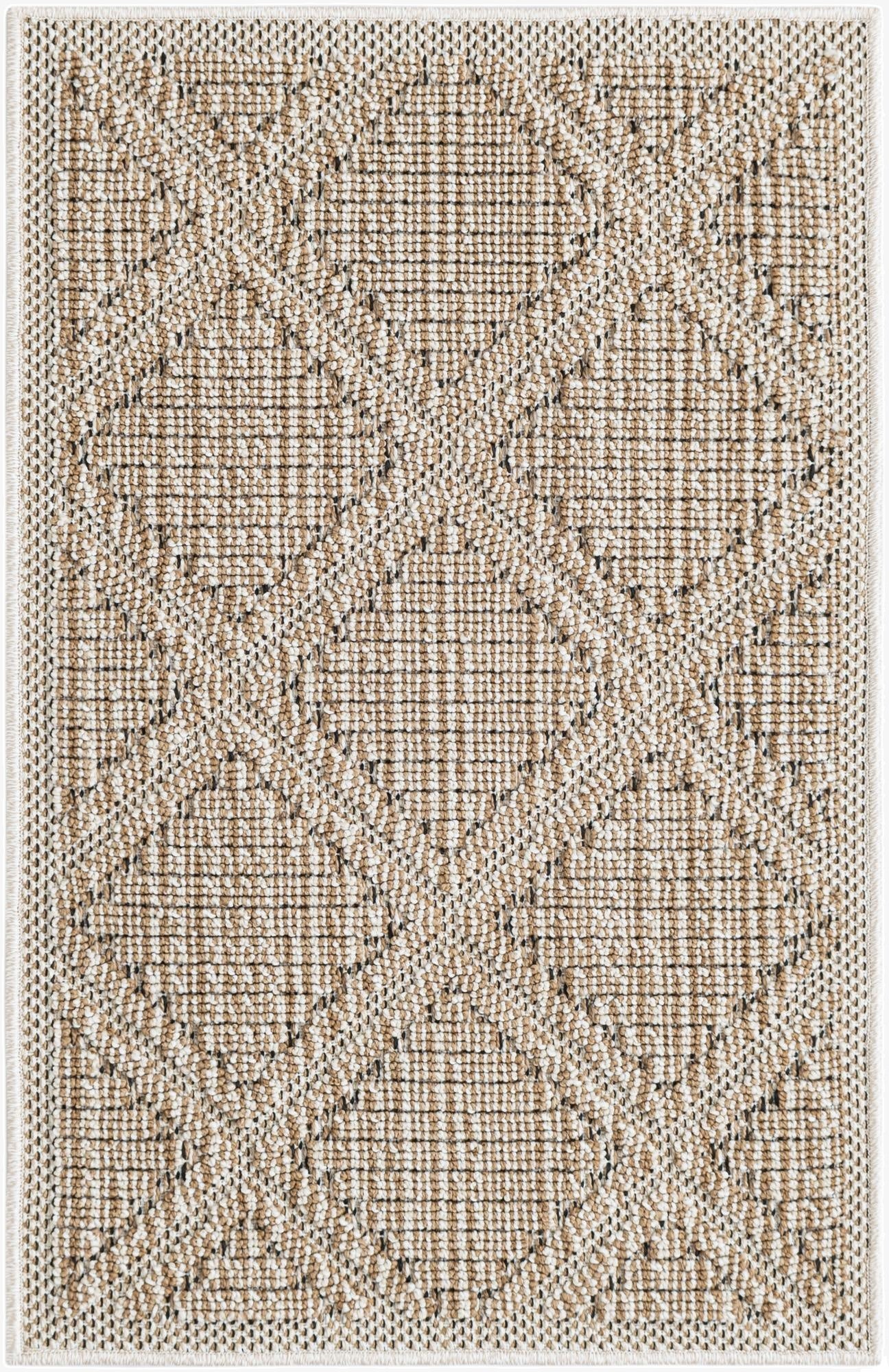  2' x 3' 1  Washable Lattice Indoor / Outdoor Rug