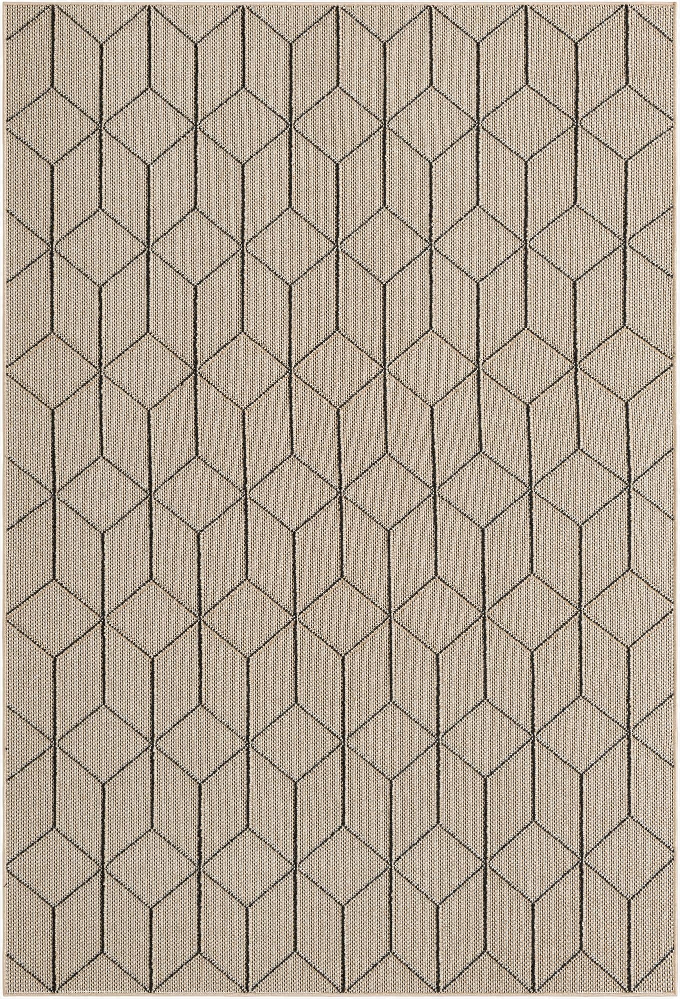  6' 1 x 9'  Washable Lattice Indoor / Outdoor Rug