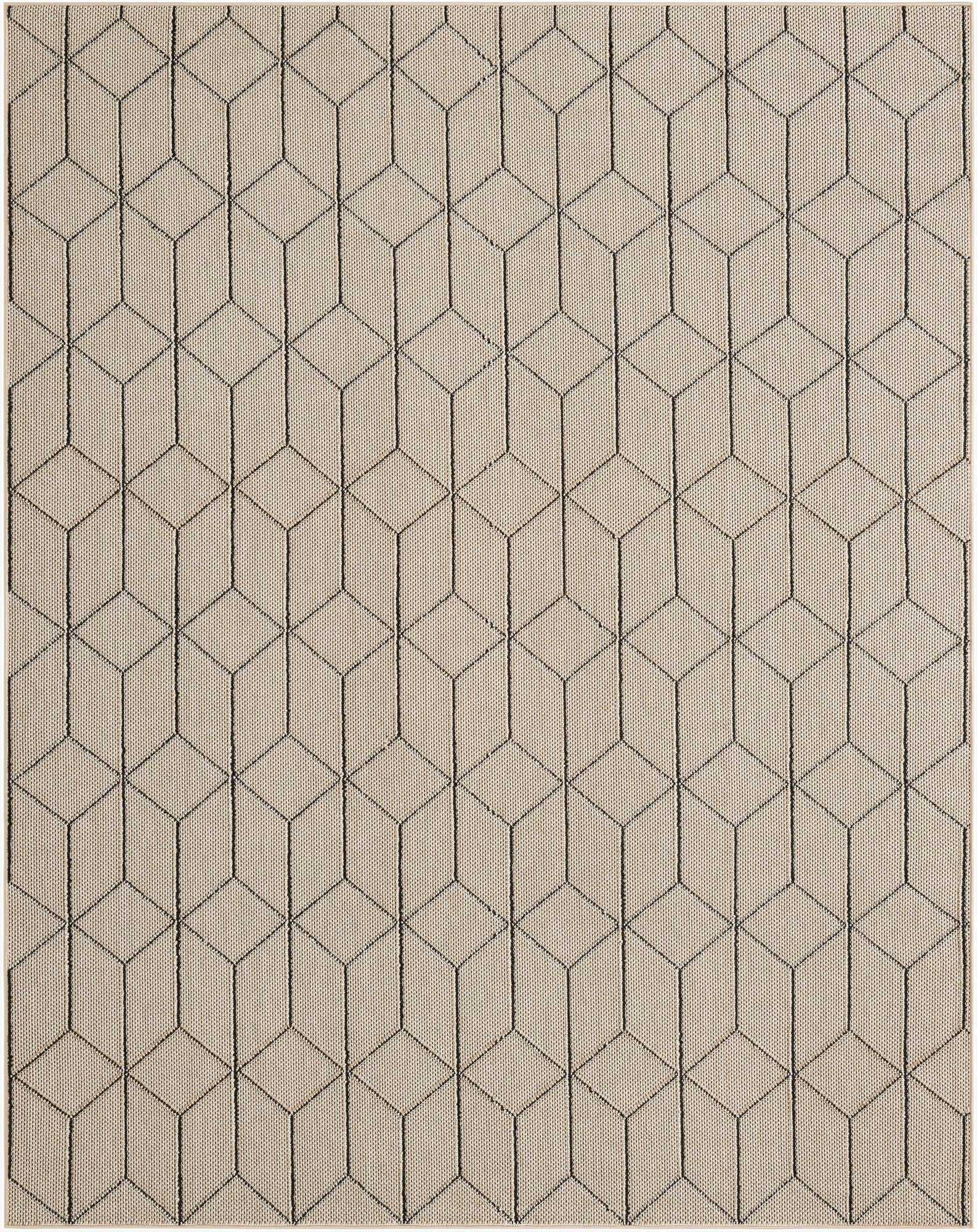 7' 10 x 10'  Washable Lattice Indoor / Outdoor Rug