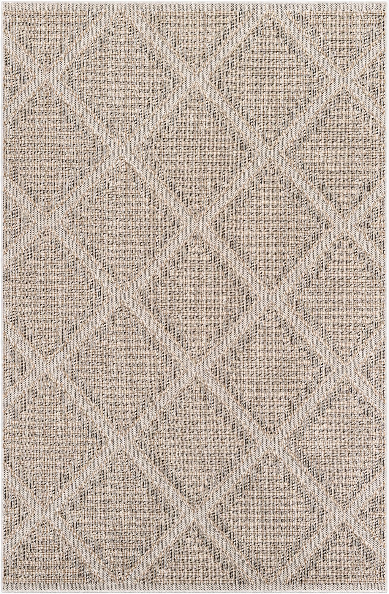  6' 1 x 9'  Washable Lattice Indoor / Outdoor Rug