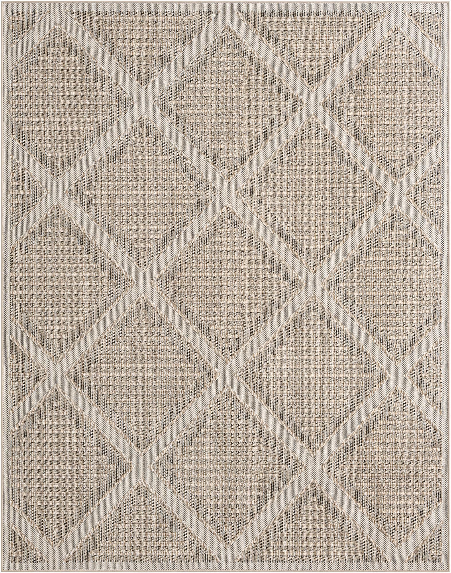  7' 10 x 10'  Washable Lattice Indoor / Outdoor Rug