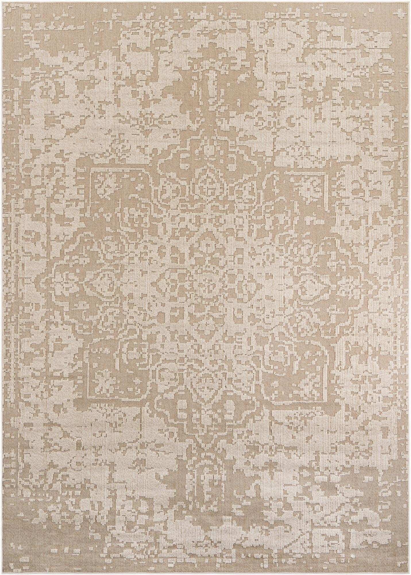  10' x 14' 1  Washable Traditional Indoor / Outdoor Rug