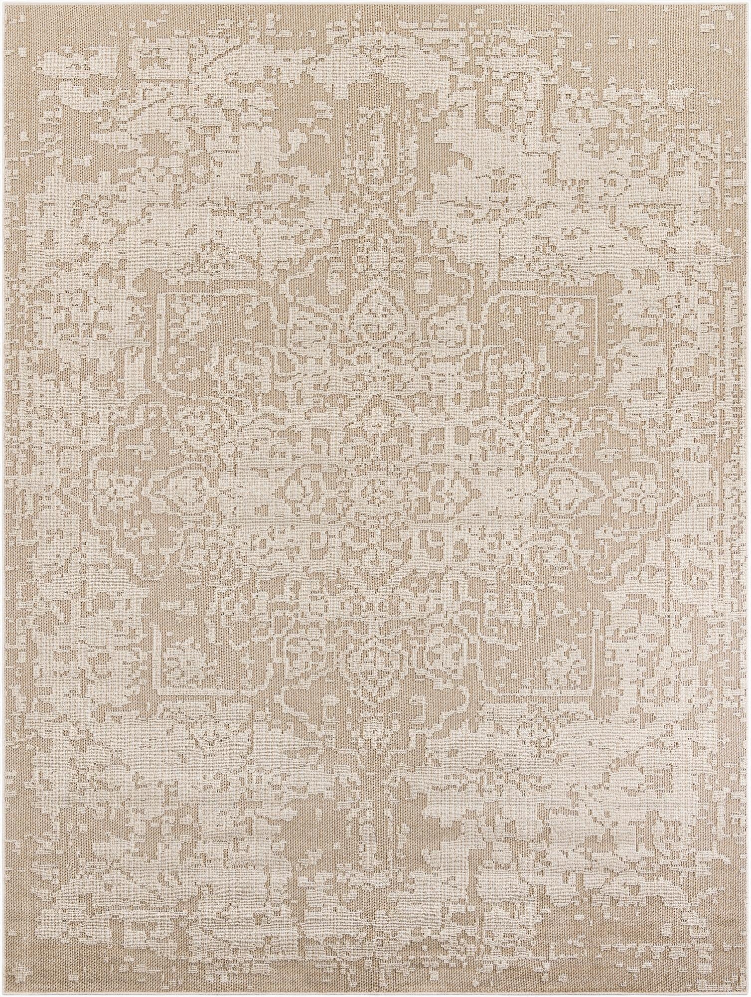  9' x 12'  Washable Traditional Indoor / Outdoor Rug
