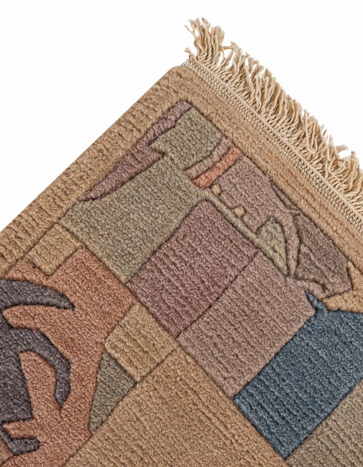 Detail image of  2' 6 x 4' 9  Hand Knotted Tibet Wool Rug