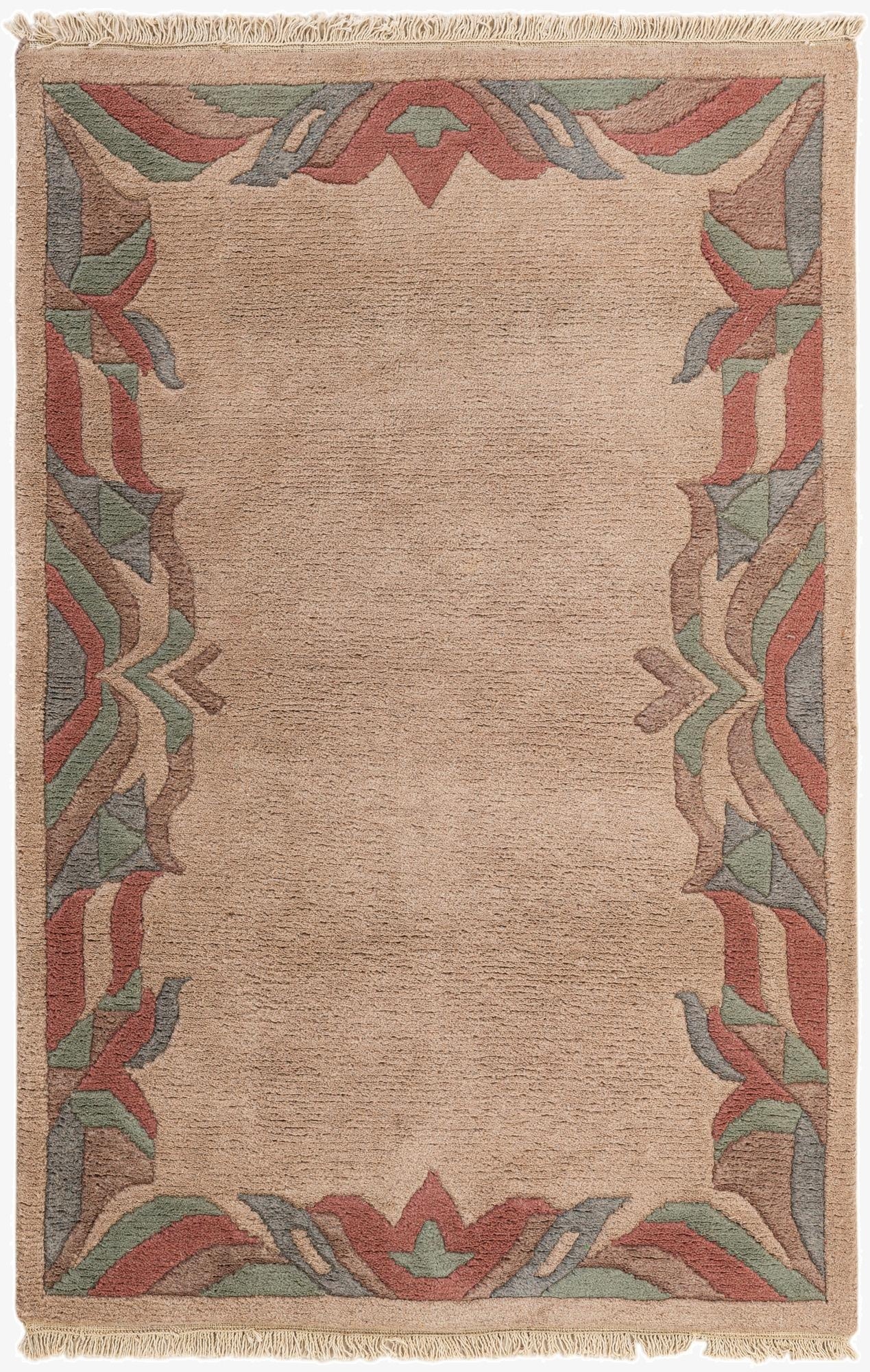  4' 2 x 6' 1  Hand Knotted Tibet Wool Rug