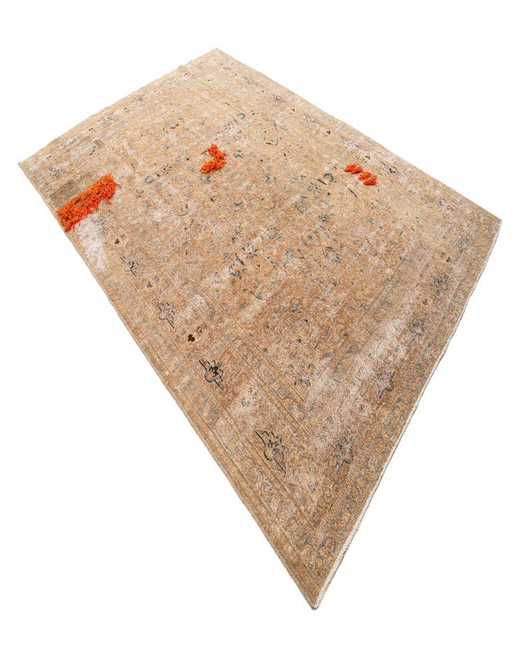 Detail image of  7' 8 x 11'  Hand Knotted Ultra Vintage Persian Wool Rug