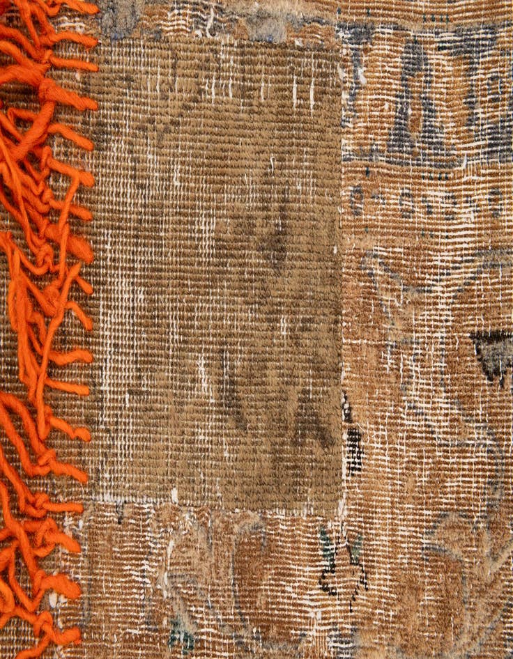 Detail image of  7' 8 x 11'  Hand Knotted Ultra Vintage Persian Wool Rug