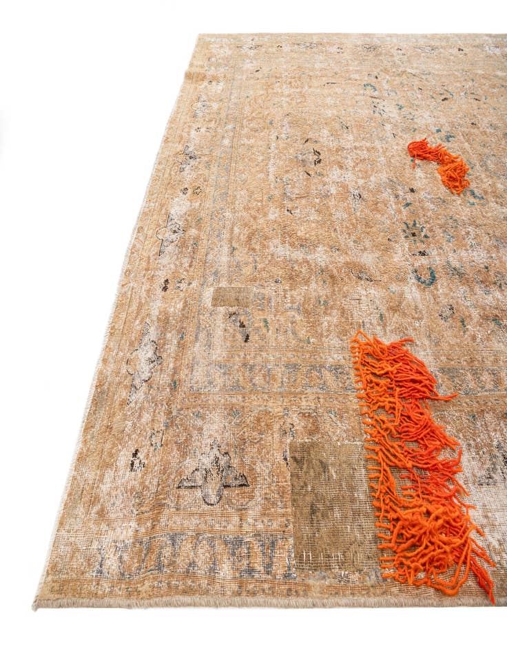 Detail image of  7' 8 x 11'  Hand Knotted Ultra Vintage Persian Wool Rug