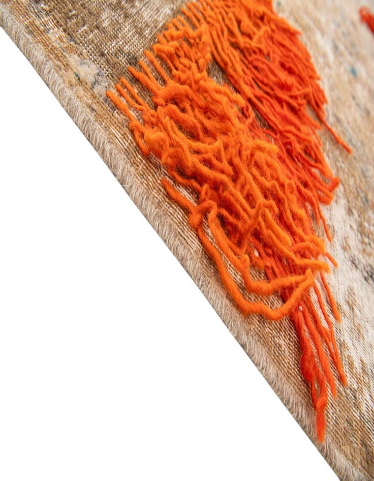 Detail image of  7' 8 x 11'  Hand Knotted Ultra Vintage Persian Wool Rug