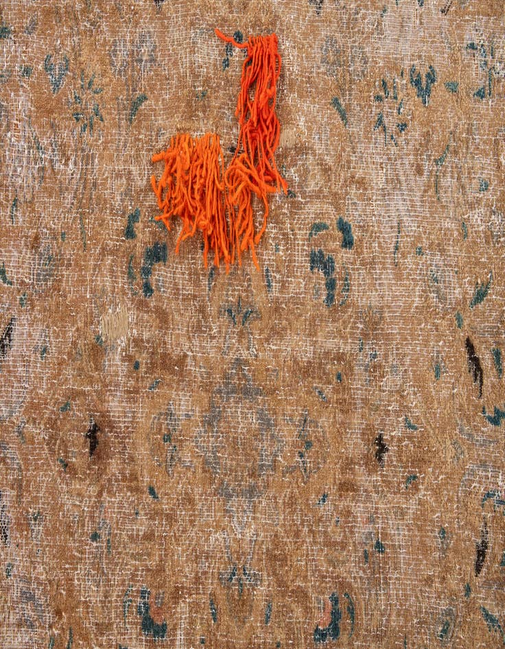 Detail image of  7' 8 x 11'  Hand Knotted Ultra Vintage Persian Wool Rug