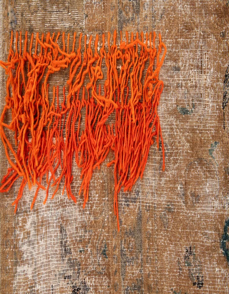 Detail image of  7' 8 x 11'  Hand Knotted Ultra Vintage Persian Wool Rug