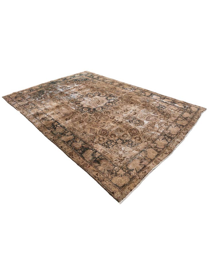 Detail image of  6' 8 x 9' 7  Hand Knotted Ultra Vintage Persian Wool Rug