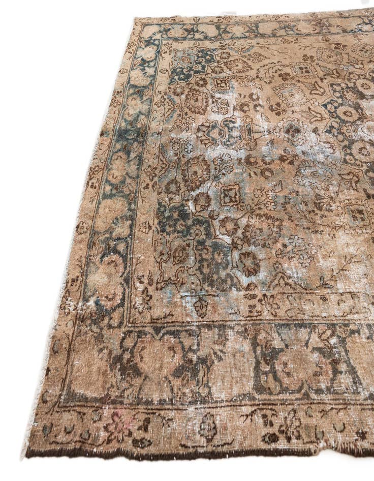 Detail image of  6' 8 x 9' 7  Hand Knotted Ultra Vintage Persian Wool Rug