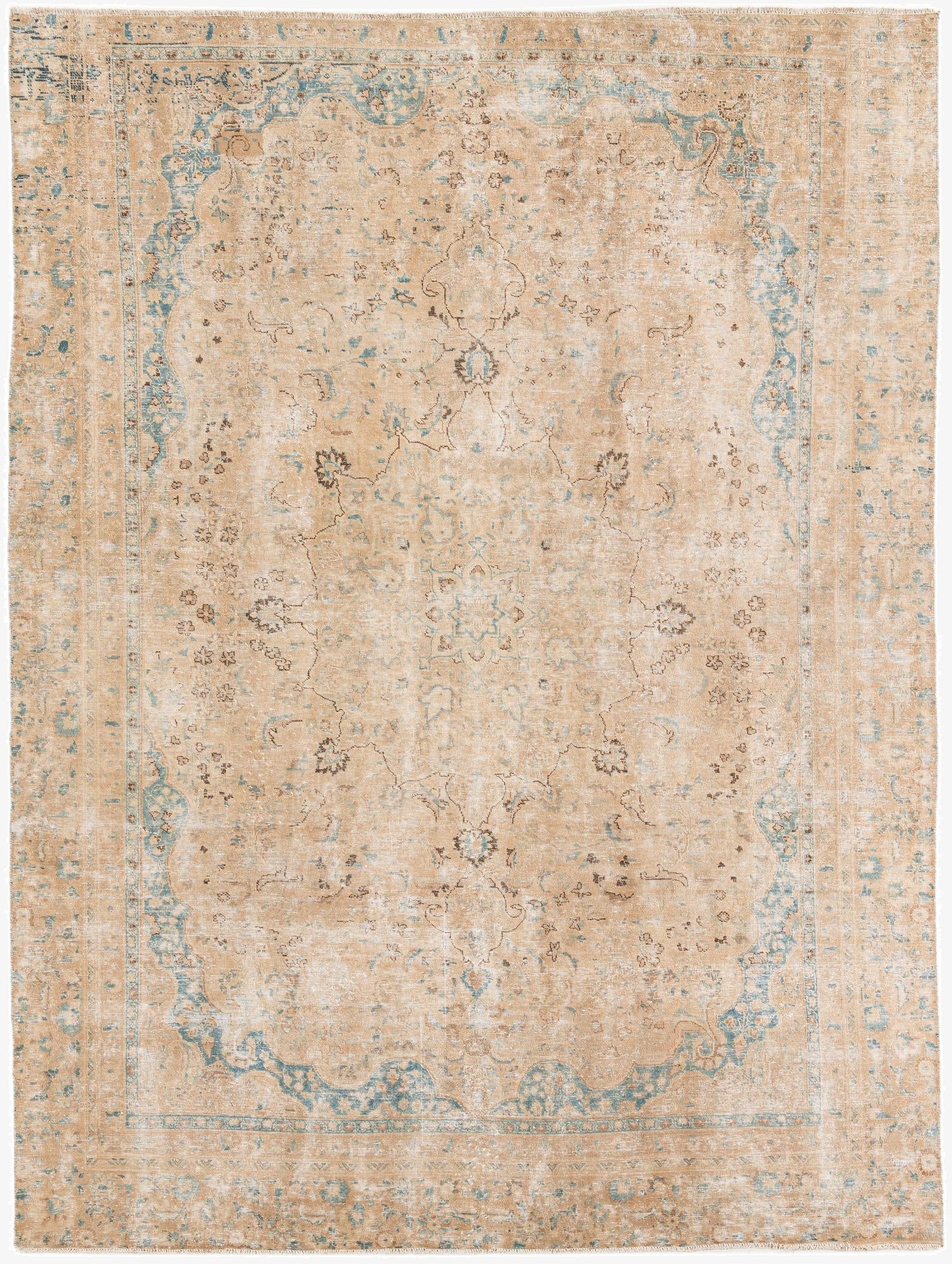  8' 1 x 11'  Hand Knotted Ultra Vintage Persian Wool Rug