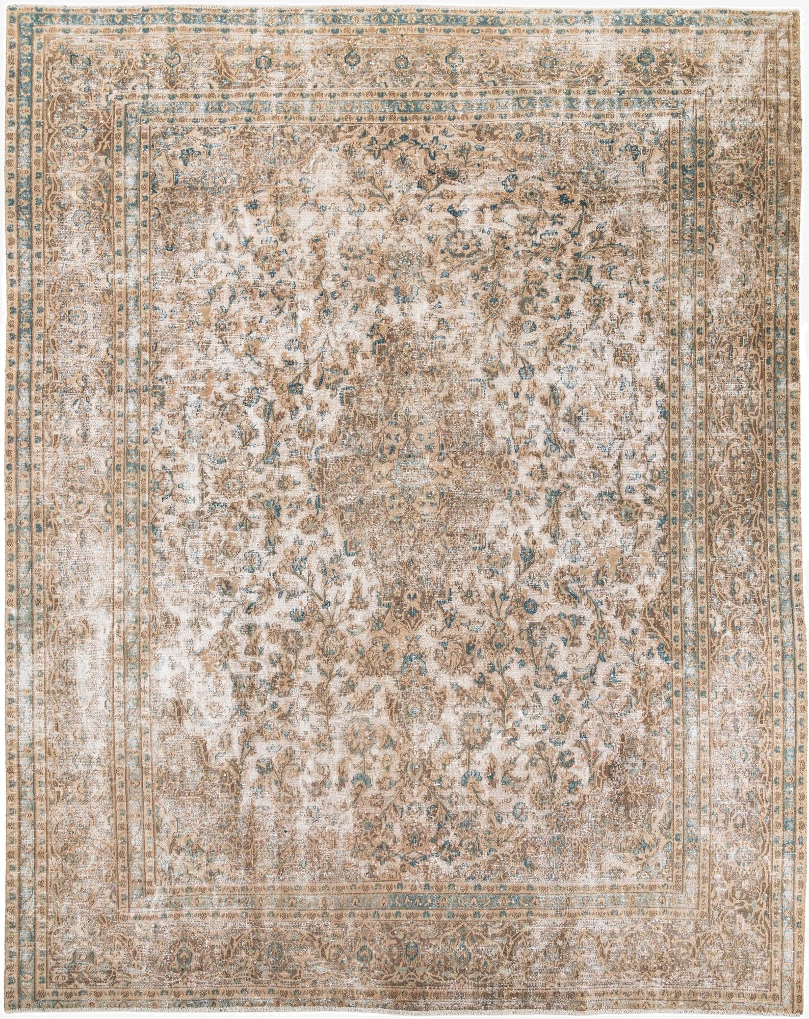  9' 5 x 11' 10  Hand Knotted Ultra Vintage Persian Wool Rug