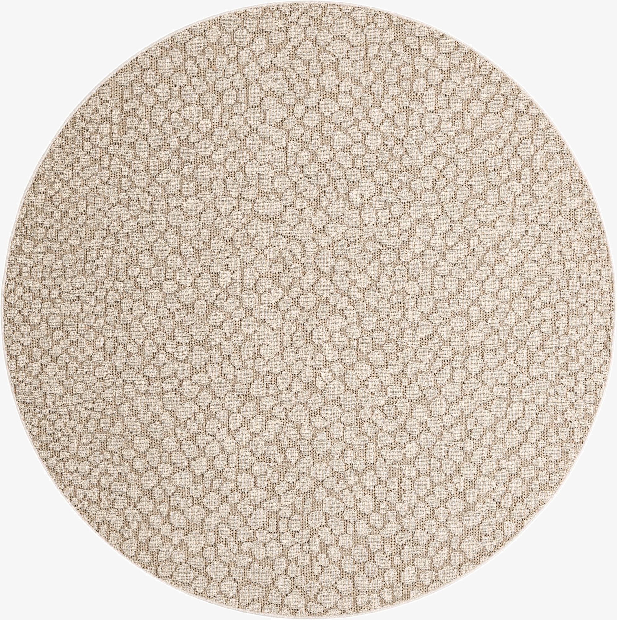  7' 10 x 7' 10  Washable Safari Indoor / Outdoor Round Rug