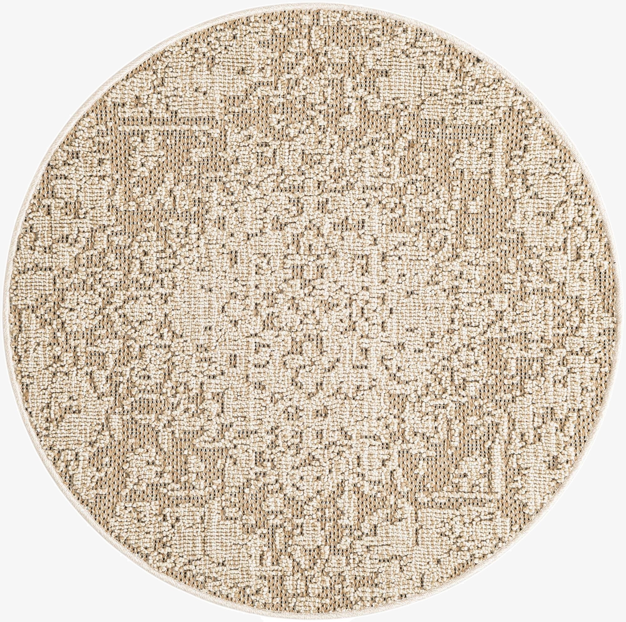  5' 3 x 5' 3  Washable Traditional Indoor / Outdoor Round Rug